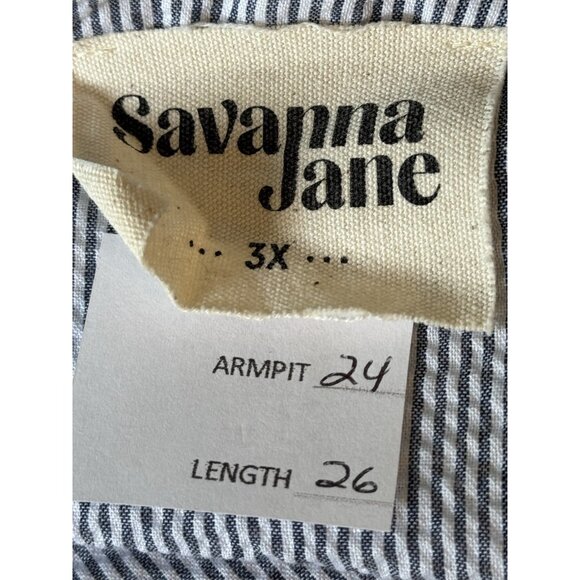 Savanna Jane Women’s 3X Embroidered Sleeveless Top Seersucker Boho Coastal - Picture 2 of 9